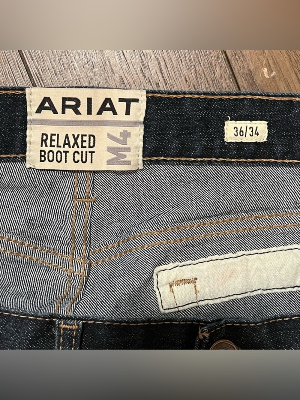 Ariat M4 Pro Series Ray Boot Jean Mens 36x34 Dark Wash Relaxed Boot Cut Western - Picture 6 of 12